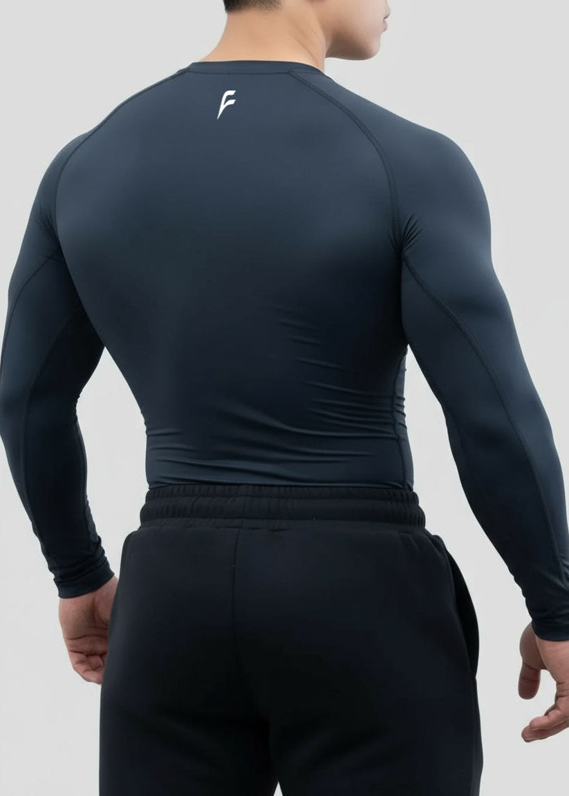 Fitaark SculptPro Navy Full Sleeve Compression T-Shirt
