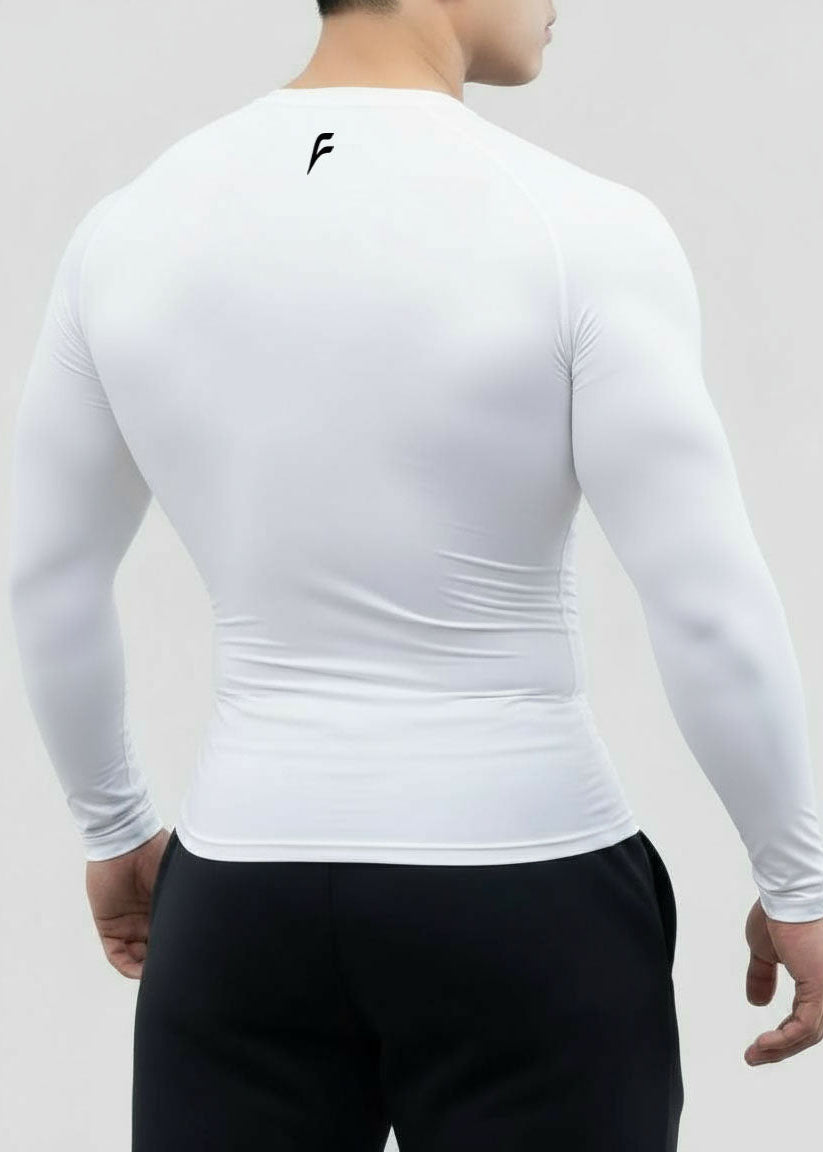 Fitaark SculptPro White Full Sleeve Compression T-Shirt
