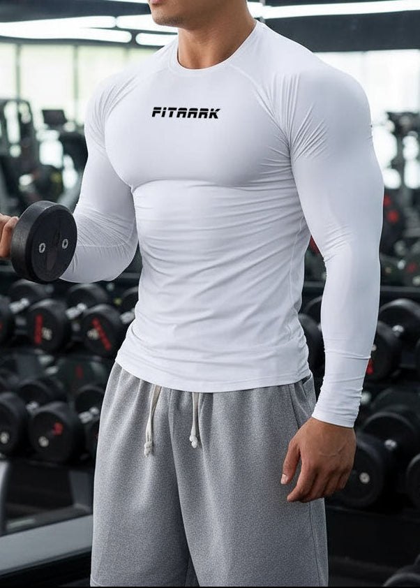 Fitaark SculptPro White Full Sleeve Compression T-Shirt