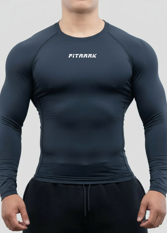 Fitaark SculptPro Navy Full Sleeve Compression T-Shirt